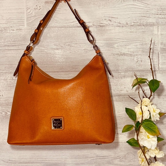 Dooney & Bourke Handbags - Dooney & Bourke Erika Safianno Hobo Bag Caramel